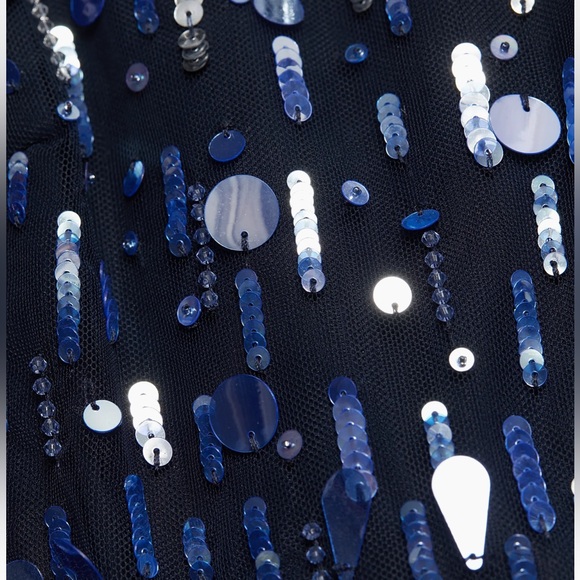 Pamella Roland Midnight Blue Sequin Gown - Picture 7 of 11